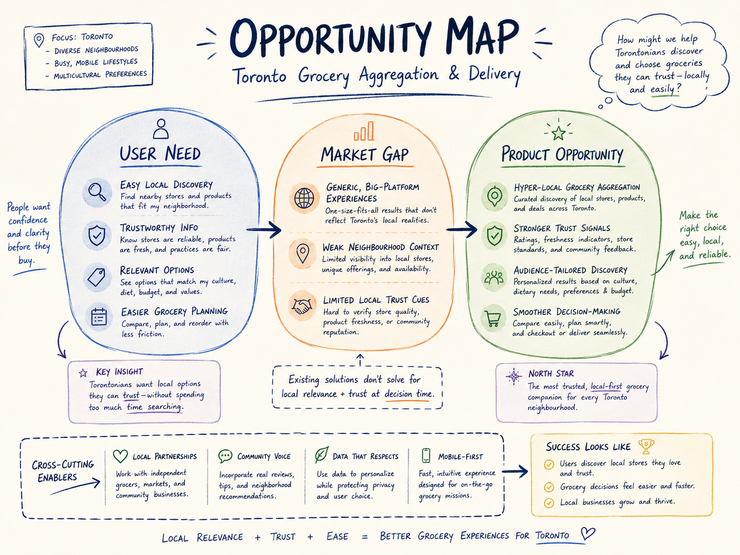 Abstract opportunity map for grocery delivery strategy