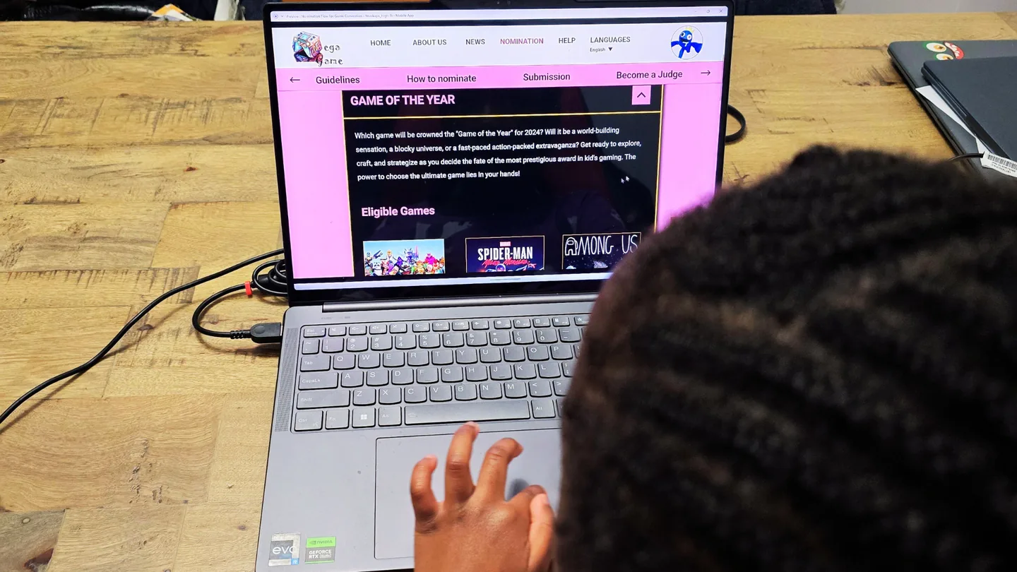 Responsive screens for the Mega Game Awards nomination website
